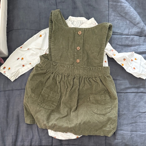 Carter's Other - Carter's Olive Corduroy Dress with Floral Blouse